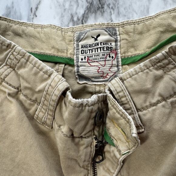 American Eagle Outfitters Cargo Shorts Mens 31 Pockets Y2K VTG Long Inseam 10” - Picture 5 of 9